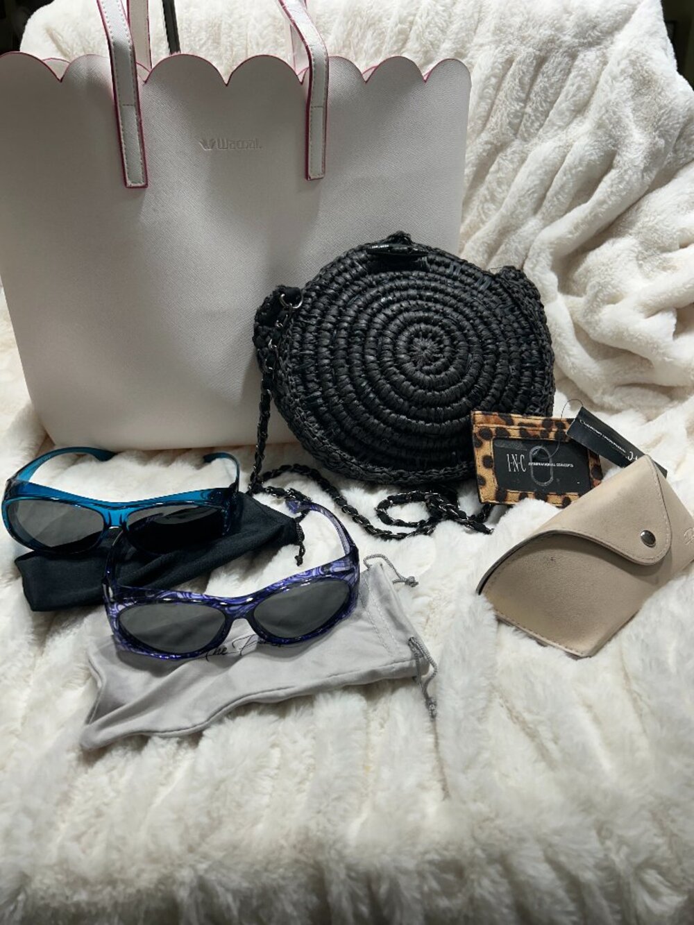 5pc Bundle: NWT INC Crossbody & Wallet, Wacoal Tote +